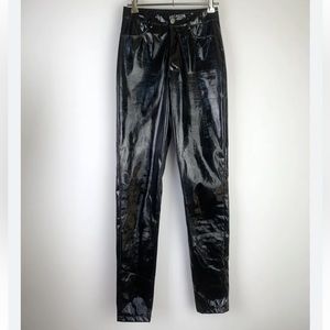 Pretty little thing woman’s black shiny high waist skinny pants